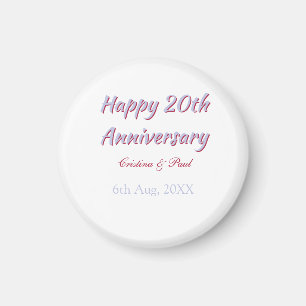 Happy 20th anniversary PURPLE MARON WEDDING NAME Magnet