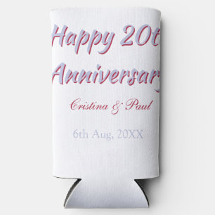 Happy 20th anniversary PURPLE MARON WEDDING NAME  Seltzer Can Cooler