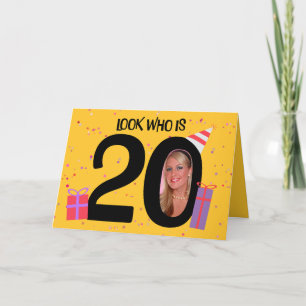 Happy 20th Birthday Big 20 Picture Frame Holiday Card