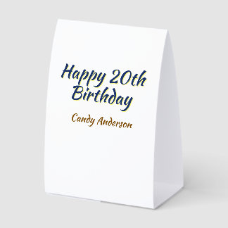 happy 20th birthday blue yellow simple minimal dat