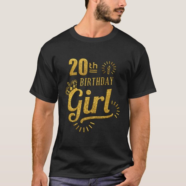 Happy 20Th Birthday Girl 20 Year Old Birthday Wome T-Shirt (Front)