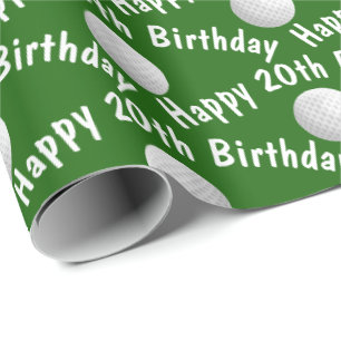 Happy 20th Birthday golf balls Wrapping Paper