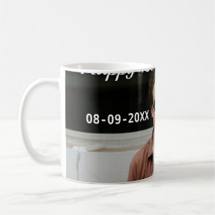Happy 20th birthday simple photo add name date mod coffee mug