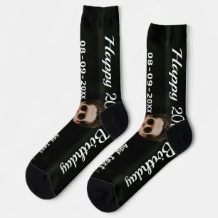 Happy 20th birthday simple photo add name date mod socks