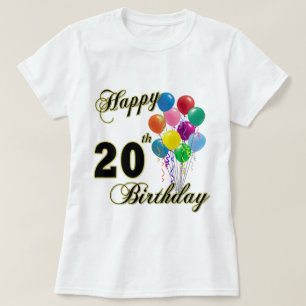 Happy 20th Birthday with Balloons T-Shirt