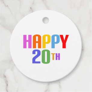 Happy 20th favour tags
