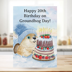  Happy 20th Groundhog Day Birthday  Card