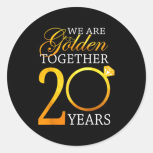 Happy 20th Wedding Anniversary Couples Classic Round Sticker