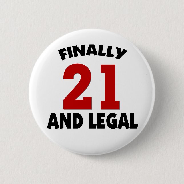 Happy 21 Birthday 6 Cm Round Badge (Front)