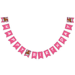 HAPPY 21 BIRTHDAY Comic Book Pop Art Pink Bunting