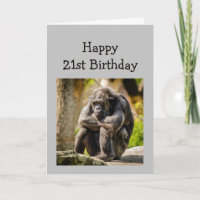 Happy 21 Birthday Over the Hill Funny Sad Gorilla