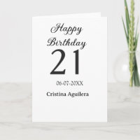 Happy 21st birthday bold letter simple name minima