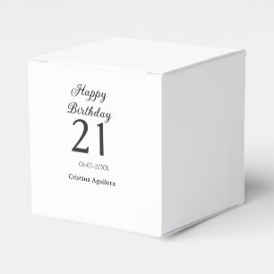 Happy 21st birthday bold letter simple name minima favour box