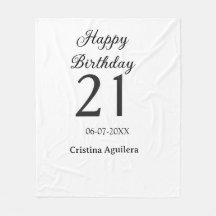 Happy 21st birthday bold letter simple name minima