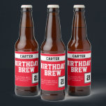 Happy 21st Birthday Brew Beer Bottle Label<br><div class="desc">It's time to celebrate a birthday! Create your own one of a kind birthday brew labels for your favourite beer bottles. Stylish modern design where you can pick your own background colour. Top box allows you to name your beer after the birthday boy or birthday girl. Text box allows you...</div>
