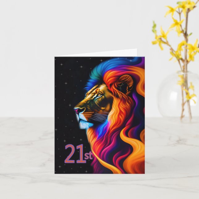 Happy 21st Birthday Card (Yellow Flower)