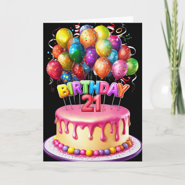 Happy 21st Birthday Card (Front)