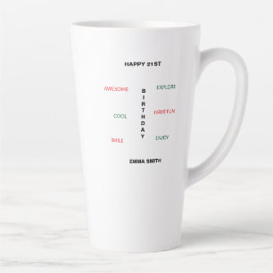 Happy 21st Birthday Cute and Awesome Latte Mug