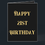 Happy 21st Birthday Gold Yellow Twenty One Age  Card<br><div class="desc">Designed with golden yellow text template for "Happy 21st Birthday" message which you may edit to change the age as you need and also custom colour background!</div>