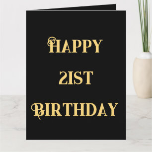 Happy 21st Birthday Gold Yellow Twenty One Age Card
