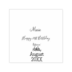 Happy 21st Birthday green add name monogram brown Self-inking Stamp