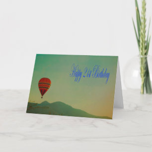 Happy 21st Birthday Hot Air Balloon Holiday Card