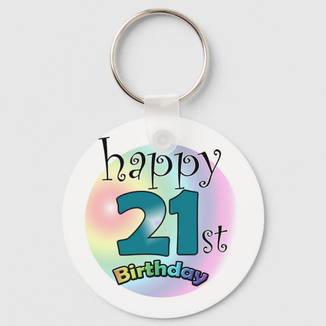 Happy 21st Birthday Key Ring (Front)
