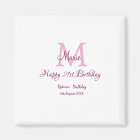 Happy 21st Birthday pink add name monogram modern