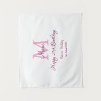 Happy 21st Birthday pink add name monogram modern
