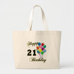 Happy 21st Birthday Tote Bag with Balloons