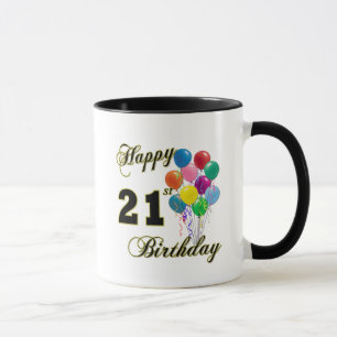 Happy 21st Birthday with Balloons Mug