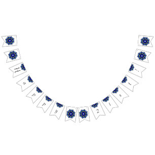 Happy 21st! Mandala in dark blue Bunting