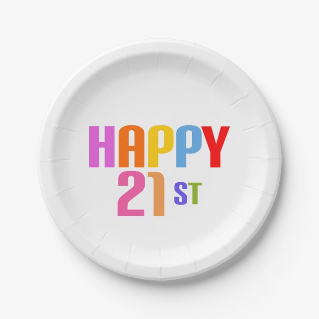 Happy 21st paper plate (Front)