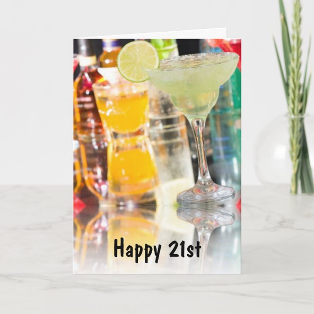 HAPPY 21st=PARTY ENJOY CELEBRATE YOUR DAY Card (Front)
