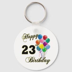 Happy 23rd Birthday Gifts with Balloons Key Ring