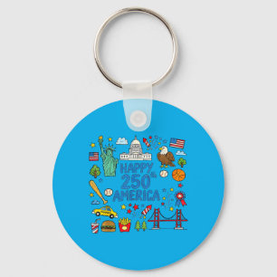 Happy 250 Aamerica United States 1776-2026 250th Key Ring