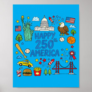 Happy 250 Aamerica United States 1776-2026 250th Poster