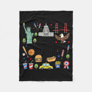Happy 250 Anniversary USA 4th of July America Men Fleece Blanket