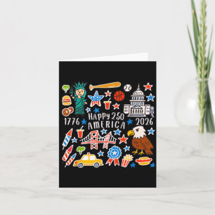 Happy 250th America Anniversary 4th of July Card