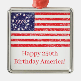 Happy 250th America Metal Ornament