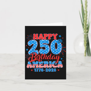 Happy 250th Birthday America 1776 2026 for Men Card