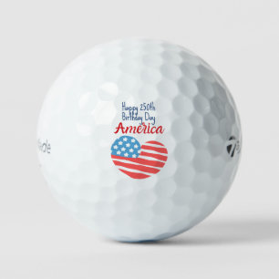 Happy 250th Birthday America, Flag Heart 1776-2026 Golf Balls