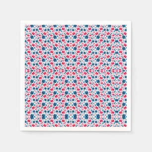 Happy 250th Birthday,America!Floral Red White Blue Napkin