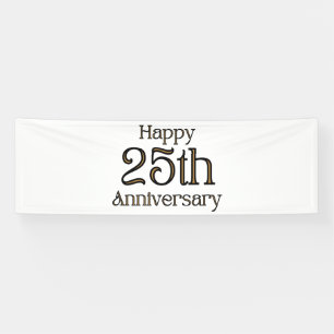 Happy 25th Anniversary 2.5x8 Vinyl Banner