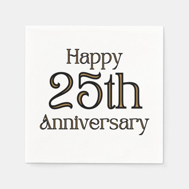Happy 25th Anniversary 3 Ply Napkins (Front)