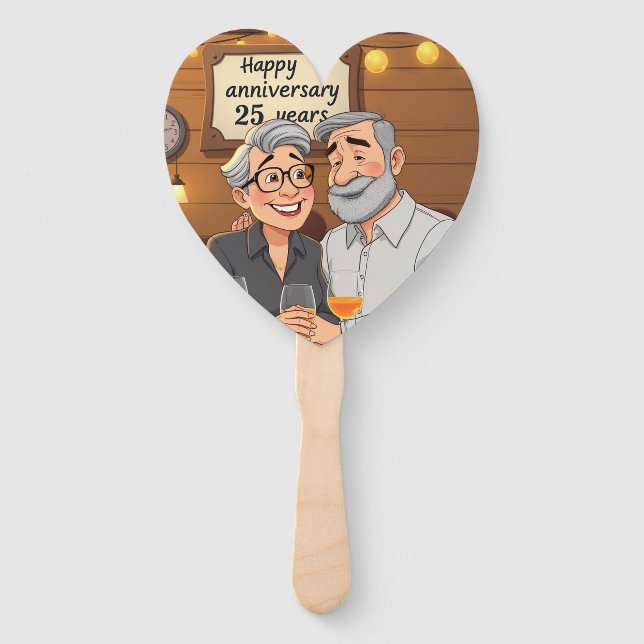 Happy 25th Anniversary Hand Fan (Front)