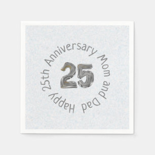 Happy 25th Anniversary Mum and Dad Classic Napkin