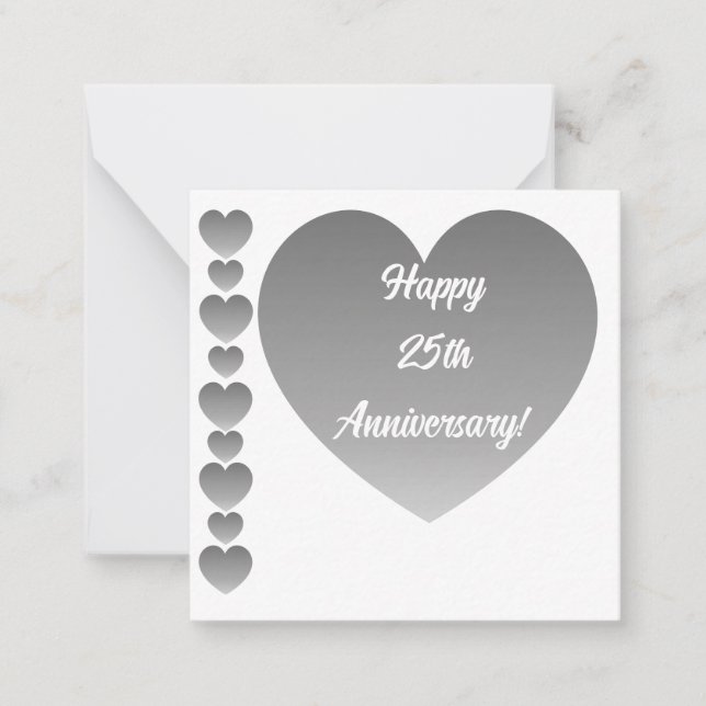 Happy 25th Anniversary Note Card (Front)
