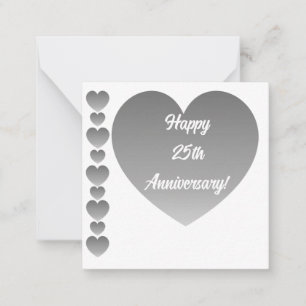 Happy 25th Anniversary Note Card