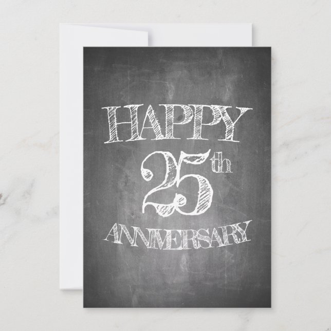 Happy 25th anniversary on chalk board (Front)